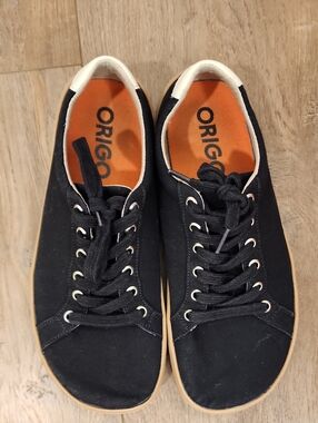 ORIGO The Men's Everyday Sneaker Cotton Canvas Black Wide Toe Box size 9